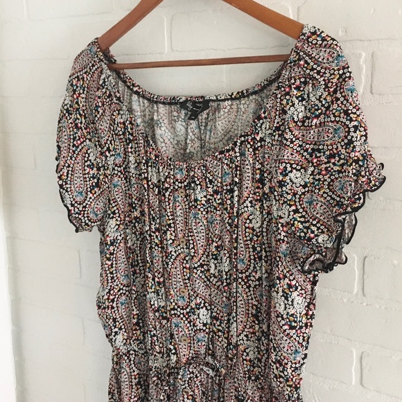 1X Lilly Morgan Boho Dress Midi Paisley Off-the-Shoulder - Picture 4 of 11